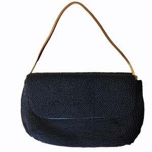 1940s Harry Rosenfeld Vintage Beaded Triple Entry Evening Bag Purse